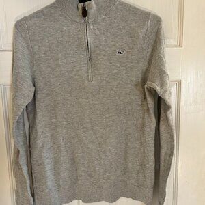 Unisex gray 1/4 zip sweater by Vineyard vines